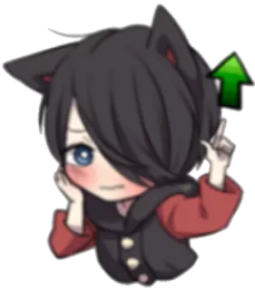 🙊 Аниме, Кошачьи уши, Стрела, Чиби, Милый, Аватар whatsapp sticker