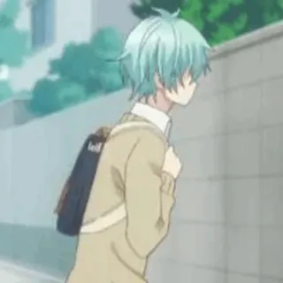 ⏱ anime, boy, school, backpack, teen, student telegram sticker