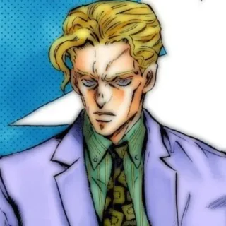 🐈‍⬛ Yoshikage Kira JoJo's Bizarre Adventure Anime, Manga, Personaje, Arte, Retrato telegram sticker