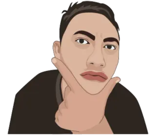 🤓 Hoạt hình, Chân dung, Selfie, Đàn ông, Khuôn mặt telegram sticker