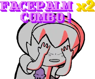 🙅 FACEPALM COMBO! Facepalm, Combo, Reaktion, Pixelkunst whatsapp sticker