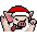 🤗 maiale, natale, dito medio, offensivo, pixel art telegram sticker