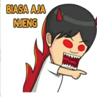 🕴 BIASA AJA NJENG Мультфильм, Демон, Оскорбительный telegram sticker