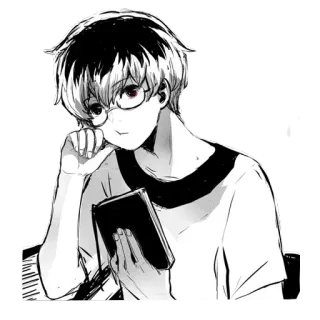 🤔 Ken Kaneki Tokyo Ghoul Anime, Mangá, Tokyo Ghoul, Ken Kaneki, Ghoul, Personagem telegram sticker
