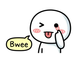 🌈 Bwee cute, cartoon, sticker, winking, face, bwee whatsapp sticker