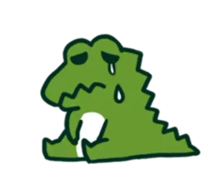 😢 coccodrillo, cartone animato, triste, piangendo, animale, rettile telegram sticker