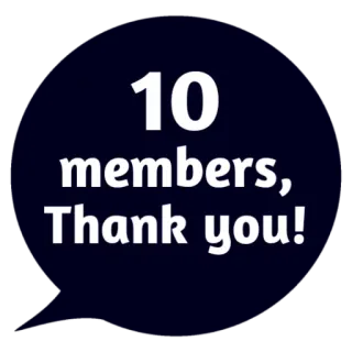 ❤ 10 members, Thank you! Mitglieder, Danke, Community, Erfolg, Feier whatsapp sticker