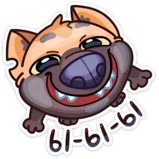 😁 bl-bl-bl hyena, animal, cartoon, funny, blblbl, chat sticker, cute whatsapp sticker