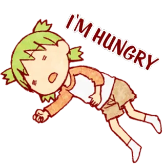 😩 I'M HUNGRY hungry, cartoon, anime, child, food, comic telegram sticker