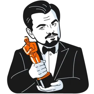🏆 Leonardo DiCaprio Leonardo DiCaprio, Oscar, acteur, célébrité, récompense telegram sticker