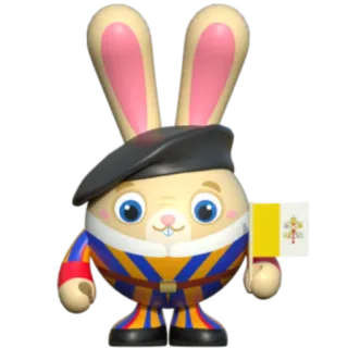 🇻🇦 กระต่าย, วาติกัน, ธง, ยาม, ของเล่น, เครื่องแบบ telegram sticker