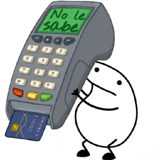 😀 No le sabe บัตรเครดิต, ธุรกรรม, การชำระเงิน, แคชเชียร์, การเงิน whatsapp sticker