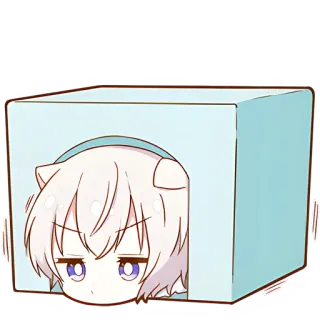 😶 Anime, Chibi, Niedlich, Box whatsapp sticker