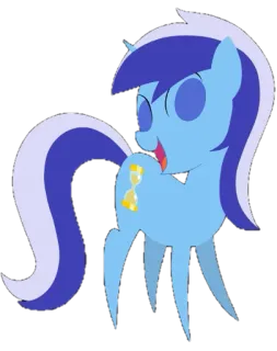 💙 Pony, Cartoon, Sanduhr, Blau, Figur whatsapp sticker