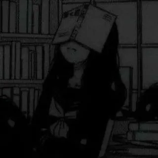 🖤 Anime, Buch, Traurig, Mädchen telegram sticker