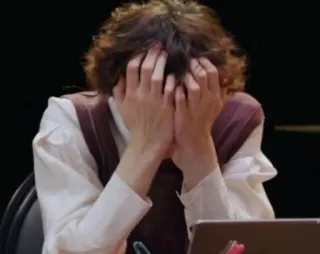 😶 tristesse, stress, anxiété, désespoir, frustration, personne, émotionnel whatsapp sticker