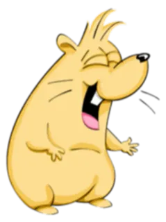 🤗 Kreskówka, Zwierzę, Chomik, Śmiejący się, Szczęśliwy, Uroczy, Zabawny telegram sticker