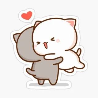 🥰 gatos, abraçando, fofo, amor, amizade whatsapp sticker