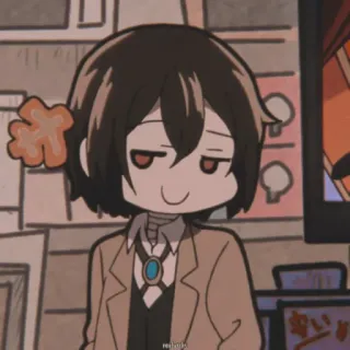 😇 Osamu Dazai Bungo Stray Dogs animé, manga, Dazaï, Bungo Stray Dogs, chibi, Osamu Dazaï, mignon whatsapp sticker