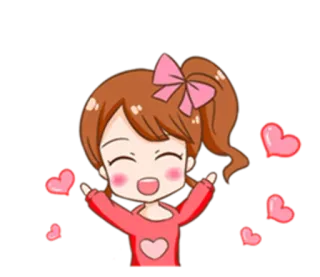 🎃 desenho animado, coração, fofo, menina, kawaii whatsapp sticker