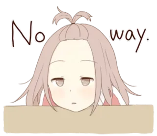 😑 No way. Anime, Ragazza, No, Incredibile, Espressione telegram sticker