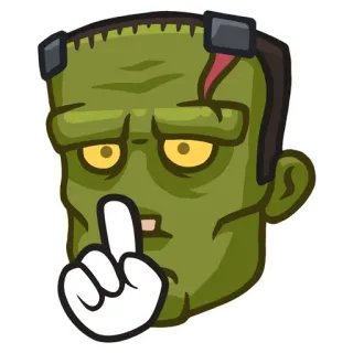 🤫 Frankenstein's monster Monster, Frankenstein, Halloween, Stille, Pscht, Finger telegram sticker