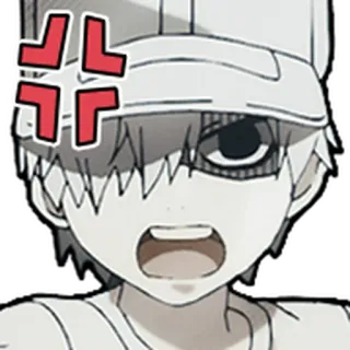 🩸 Anime, Colère, En colère, Personnage, Globule blanc, Les Brigades Immunitaires telegram sticker