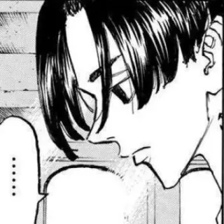 🗝 ...... anime, manga, manhwa, eyes, hair, black and white telegram sticker