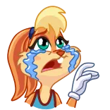 😭 Lola Bunny Space Jam โลล่า บันนี่, ร้องไห้, เศร้า, การ์ตูน, อนิเมชั่น, น้ำตา, อารมณ์ telegram sticker