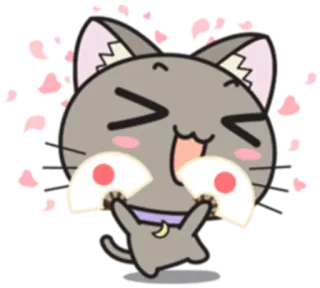 🙌 cat, cute, anime, kawaii, happy, sticker whatsapp sticker