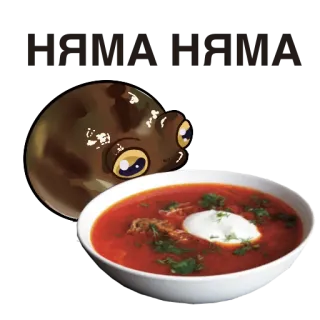 🤤 food, borscht, soup, eyes telegram sticker