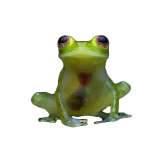 🐸 カエル, 動物, 両生類, 緑, 透明, 自然 telegram sticker