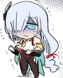 🏖 anime, sad, chibi, cartoon telegram sticker