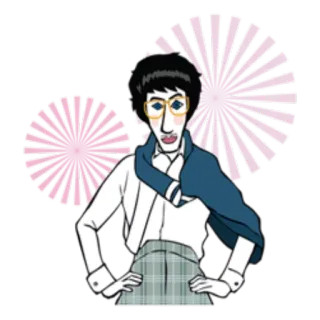 🤓 woman, fashion, style, illustration, character, portrait telegram sticker