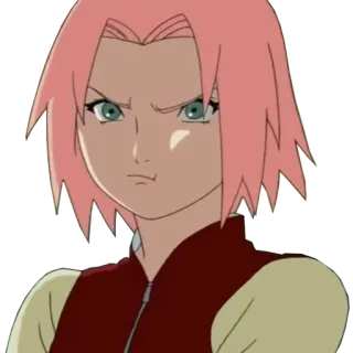 🙁 Sakura Naruto anime, cartoon, sakura, character, angry, pouting telegram sticker