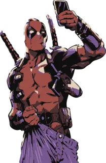 😏 Deadpool Deadpool, Marvel, Superhero, Comics, Selfie, Humor, Wade Wilson telegram sticker