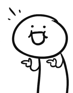 😙 desenho animado, personagem, apontando, engraçado, simples whatsapp sticker