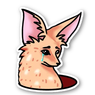 😢 cáo fennec, dễ thương, động vật, khóc, sticker, hoạt hình telegram sticker