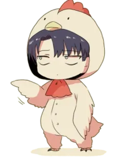 😐 Levi Ackerman Attack on Titan Anime, Chibi, Mignon, Fanart, Costume, Poulet telegram sticker