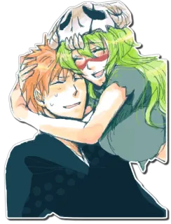 ❤ anime, casal, desenho animado, personagens telegram sticker