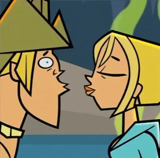 💋 DJ Total Drama мультфильм, поцелуй, Total Drama, DJ, Бриджит, любовь telegram sticker