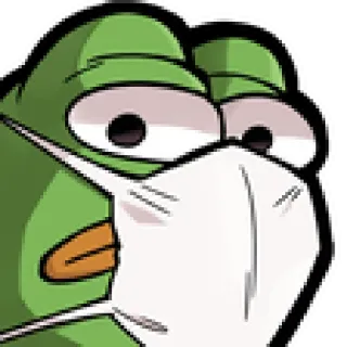 😷 pepe, frog, mask, covid, face mask telegram sticker