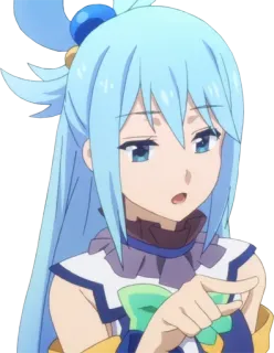 🤔 Aqua Konosuba Anime, Konosuba, Aqua, Karakter, Stiker, Rambut biru telegram sticker