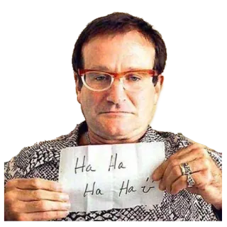 😒 Ha Ha
Ha Hai Robin Williams, humor, tertawa, lucu, aktor, selebriti, meme whatsapp sticker