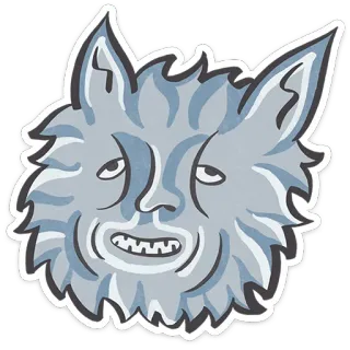 😺 lobo, animal, dibujos animados, pegatina, mascota, cara, mamífero, ilustración telegram sticker