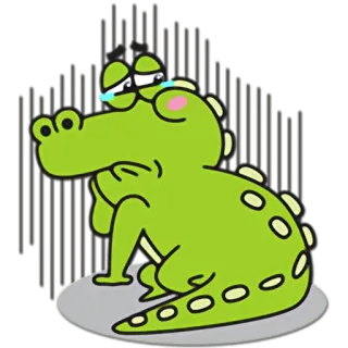 😢 crocodile, sad, tears, crying, cartoon, animal, reptile telegram sticker