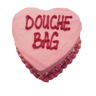 🎂 DOUCHE BAG cake, heart, insult, douchebag, offensive, sweet, pink telegram sticker