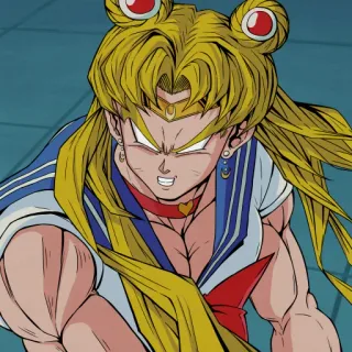 🌕 Anime, Crossover, Fanart, Sailor Moon, Dragon Ball, Mashup, Fusion telegram sticker