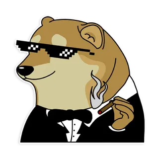 💭 Doge meme, doge, dog, sunglasses, cigar, suit, cool telegram sticker