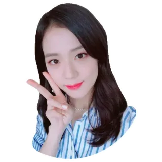 ✌ Jisoo kpop, jisoo, zangeres, artiest, vredesteken, schattig telegram sticker